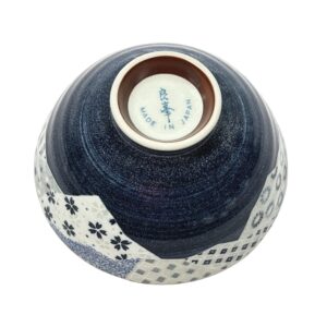 MINO WARE JAPAN Traditional Style Japanese Ceramics Rice Bowl Chawan Pottery, Dishwasher Microwave Safe Made in Japan (Yuuzen, Medium (oohira))