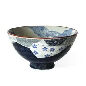 MINO WARE JAPAN Traditional Style Japanese Ceramics Rice Bowl Chawan Pottery, Dishwasher Microwave Safe Made in Japan (Yuuzen, Medium (oohira))