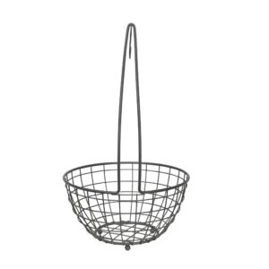 Spectrum Diversified Grid Small Tree & Basket Hanger & Fruit Basket, Produce Saver Banana Holder & Open Wire Fruit Bowl for Kitchen Counter & Dining Table, Industrial Gray