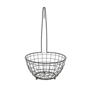 Spectrum Diversified Grid Small Tree & Basket Hanger & Fruit Basket, Produce Saver Banana Holder & Open Wire Fruit Bowl for Kitchen Counter & Dining Table, Industrial Gray