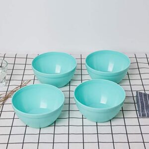 Unbreakable 30-ounce Plastic Bowls Salad Bowls Cereal Bowls - Dishwasher safe, BPA Free (12, Teal)