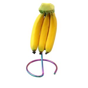 Rainbow Banana Tree Holder Stand Rack Ripen Fruit Evenly Prevents Bruising & Spoiling Multi-Colored Steel