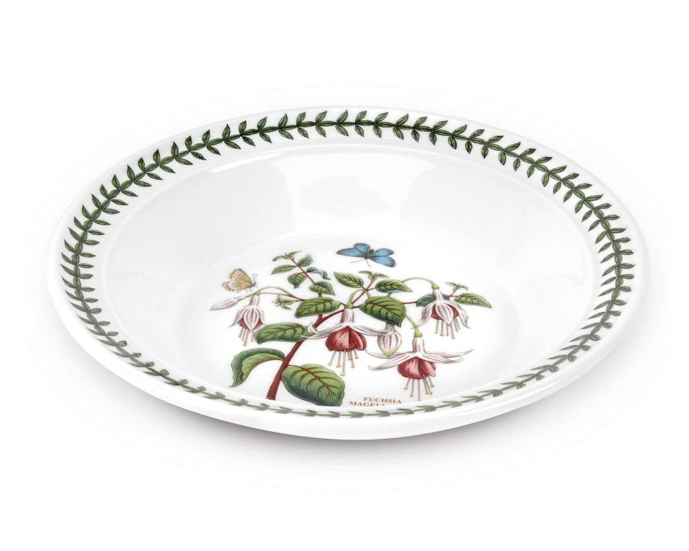 Portmeirion Botanic Garden Soup Bowl | Set of 6 Bowls with Assorted Motifs | 8.5 Inch | Made from Fine Earthenware | Microwave and Dishwasher Safe | Made in England