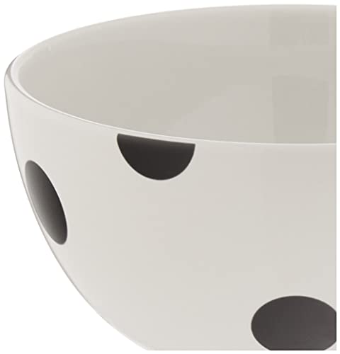 Kate Spade New York Black Deco Dot 4-Piece All-Purpose Bowl Set, 4.7 LB