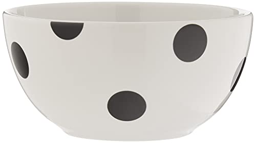 Kate Spade New York Black Deco Dot 4-Piece All-Purpose Bowl Set, 4.7 LB