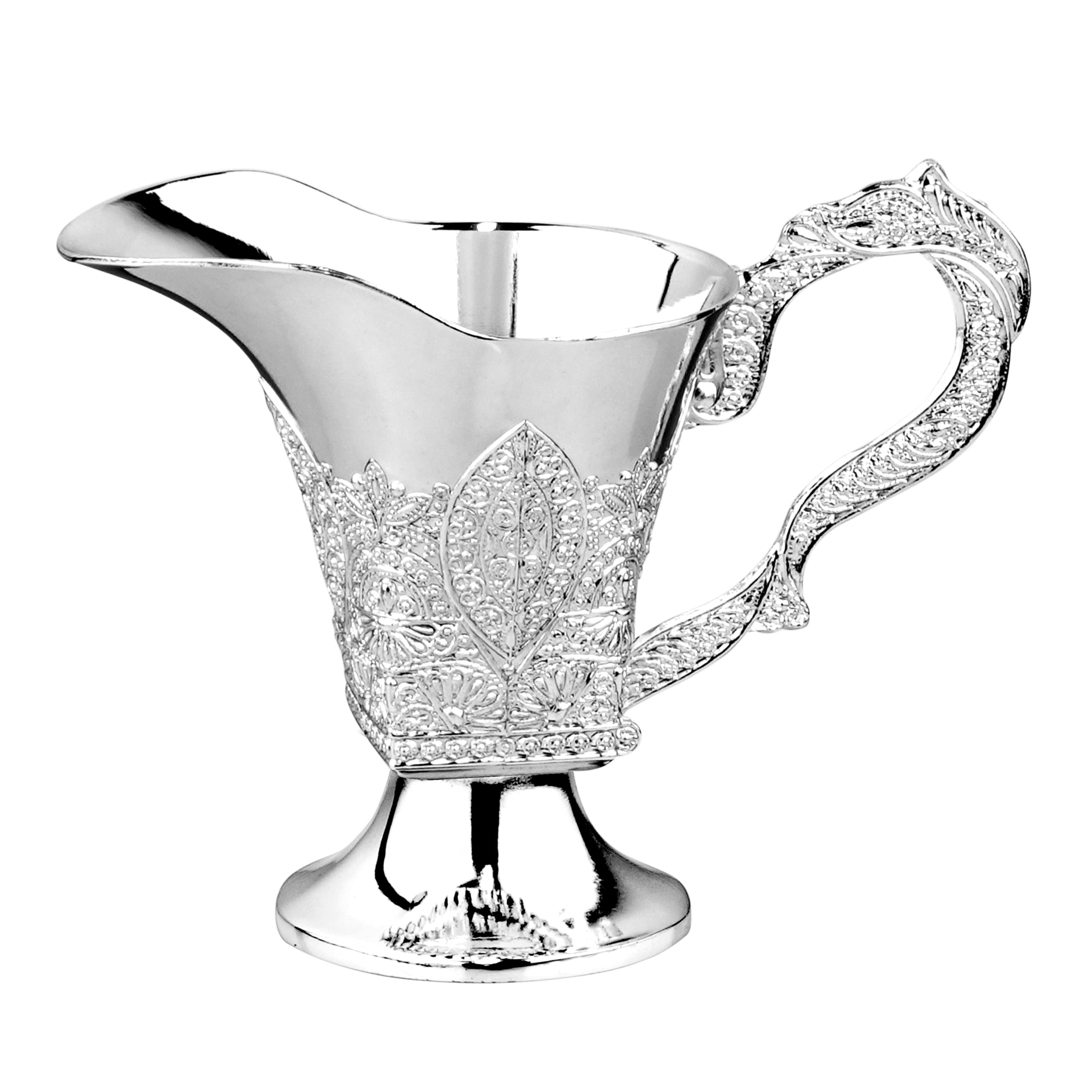 BOKER-TOV SHALOM Mayim Achronim Set - Silver Plated Judaica Washing Cup and Bowl Set (Filigree Design)