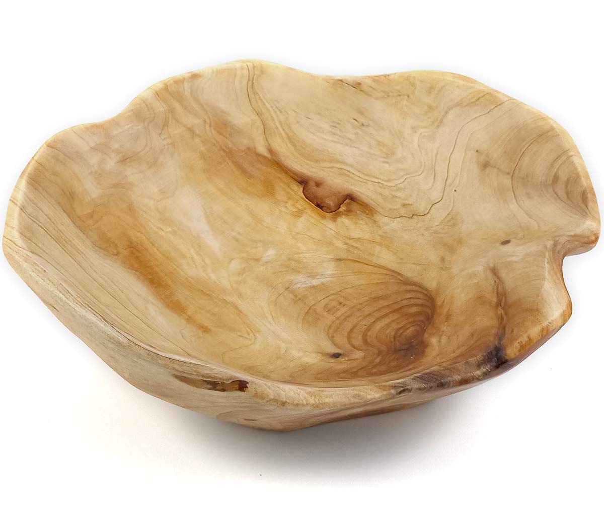 EWEIGEER Wooden Fruit Salad Serving Bowl Hand-Carved Root Bowls Creative Living Room Real Wood Candy Bowl 8"-10"