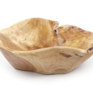 EWEIGEER Wooden Fruit Salad Serving Bowl Hand-Carved Root Bowls Creative Living Room Real Wood Candy Bowl 8"-10"