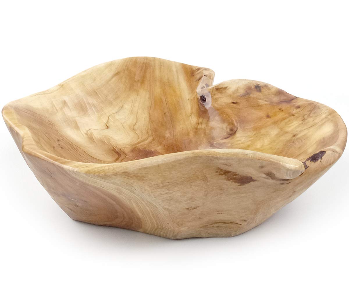 EWEIGEER Wooden Fruit Salad Serving Bowl Hand-Carved Root Bowls Creative Living Room Real Wood Candy Bowl 8"-10"