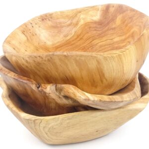 EWEIGEER Wooden Fruit Salad Serving Bowl Hand-Carved Root Bowls Creative Living Room Real Wood Candy Bowl 8"-10"