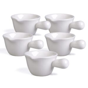 small white serving bowls for dips set of 5 sauce bowls 2 oz with handle ceramic creamer jug mini - white