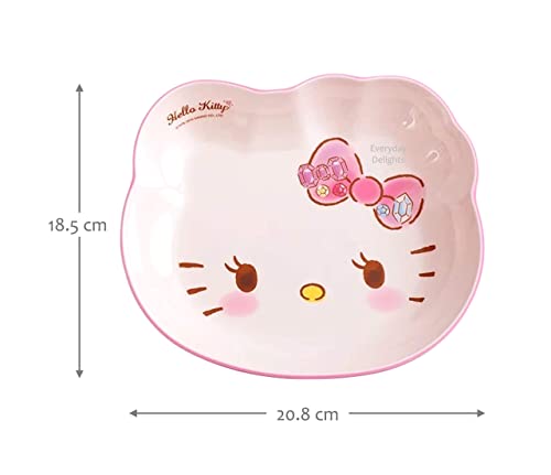 Hello Kitty Cute Pink Dinnerware Flatware Meal Set – Plate Bowl Cup Spoon, 4 pieces