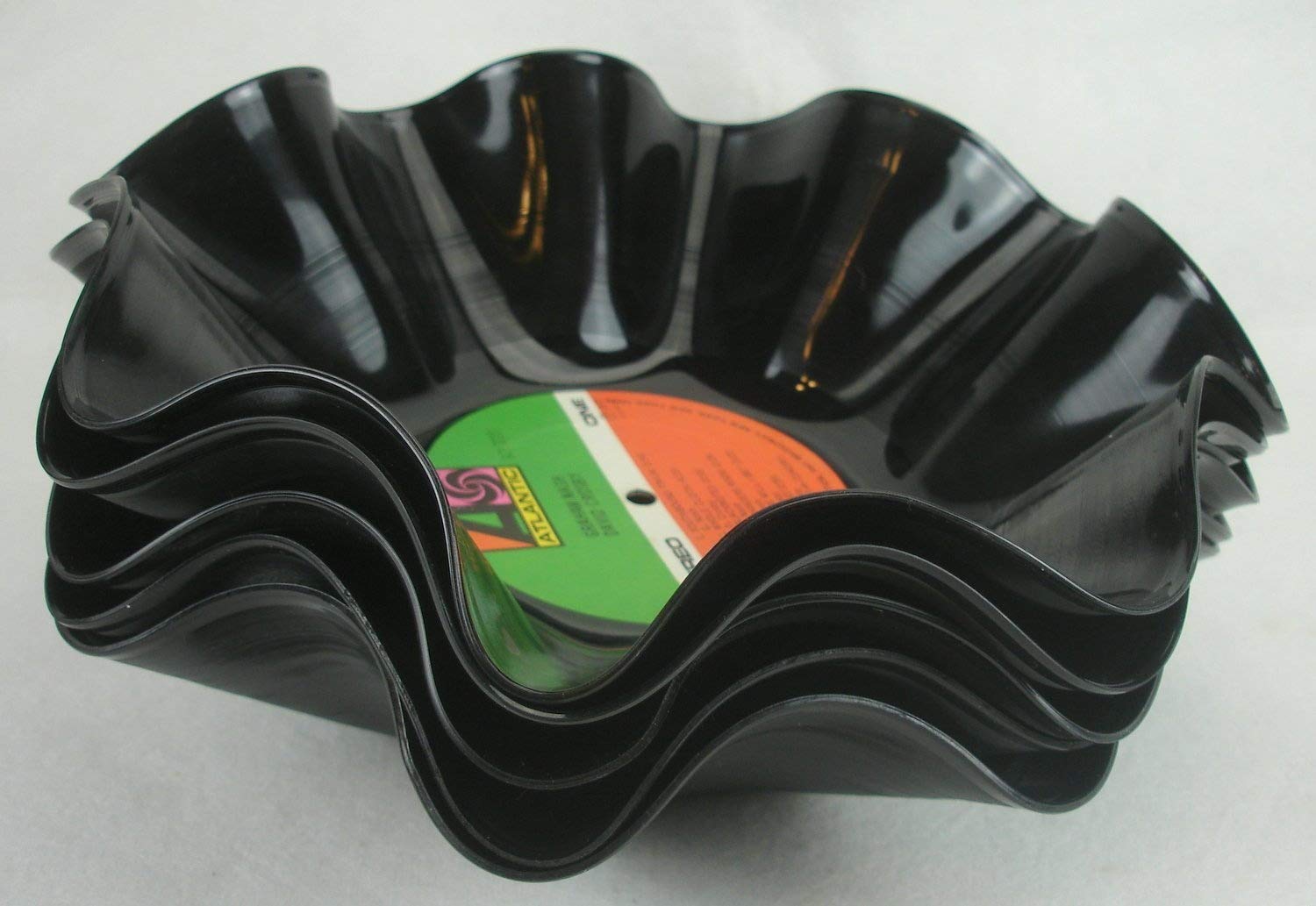 It's Our Earth, Inc. Set of 5 Record Bowls - Rock & Roll Music 1970s/80s Recycled Vinyl LPs