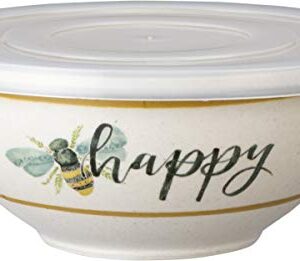 Primitives by Kathy Melamine Bowls & Lids, Set of 3, Bees