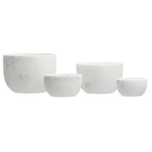 creative co-op white marble (set of 4) bowl
