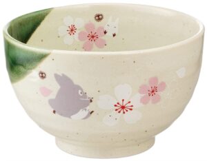 studio ghibli - my neighbor totoro - sakura/cherry blossom, skater traditional japanese porcelain dish series - small rice bowl