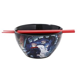 bioworld jujutsu kaisen yuji and sukuna 20 oz ramen bowl with chopsticks
