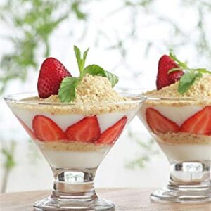 Vikko Clear Glass Footed Ice Cream Dessert Bowls | For Ice, Pudding, Fruit, and More â€“ 5.5 Ounce Dessert Cups â€“ Set Of 6 Thick Glass Serving Dishes