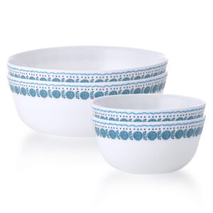 corelle ed bowl set 4pk med, 4 piece, azure medallion classic