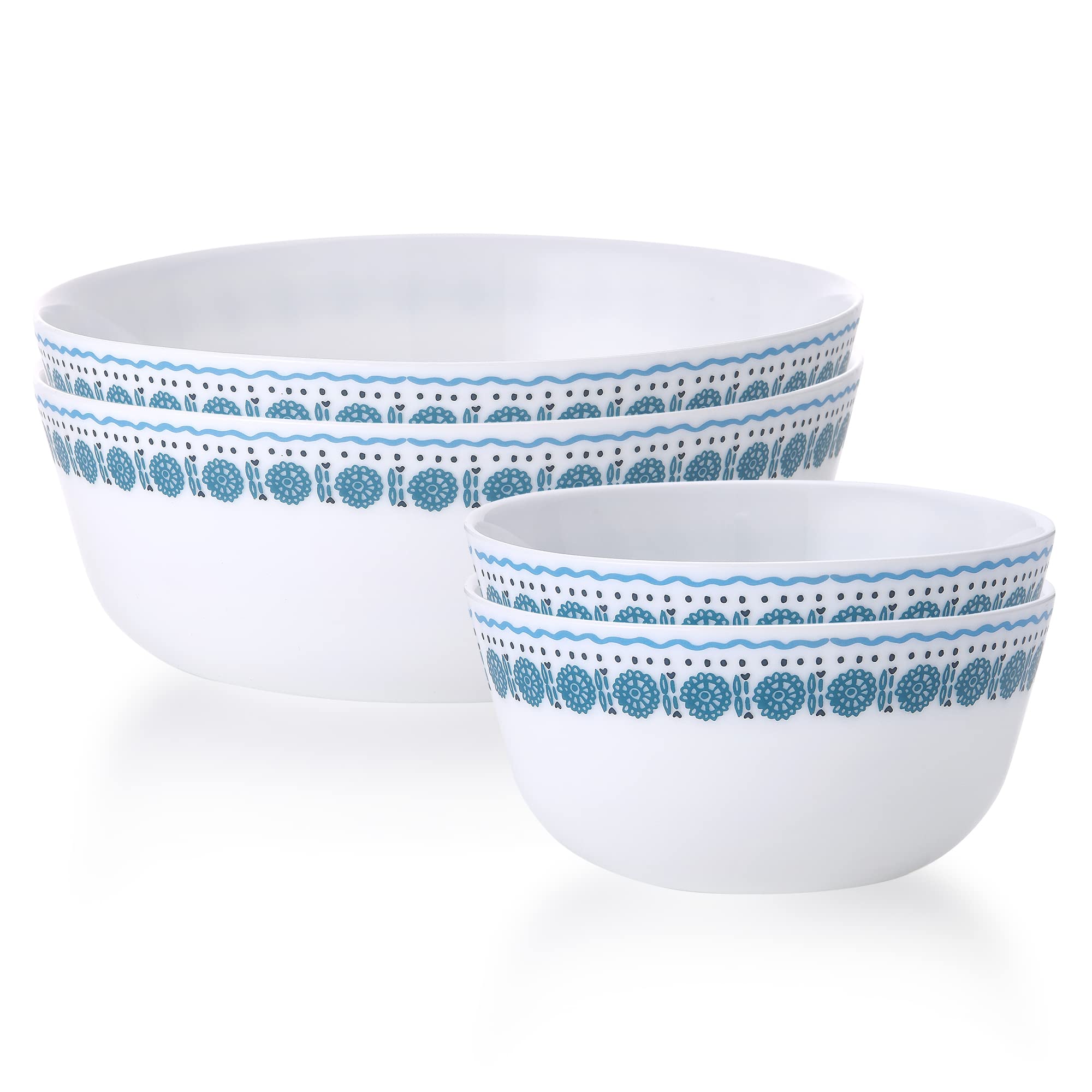 Corelle ED Bowl Set 4pk Med, 4 PIECE, Azure Medallion Classic