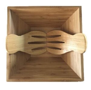 jb home collection 4563, large bamboo salad bowl set with 2 pieces salad hand server forks - great for serving fruit, salad, pasta, wood brown 11"x11"