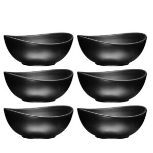 bruntmor 26 oz white porcelin ceramic square soup bowls set of 6, large white soup bowls for kitchen, side dish, soup, cereal,ice ice cream and salad, perfect for christmas eve