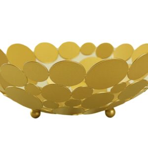 IBWell Decor Metal Fruit Bowl, Modern Kitchen Fruit Basket, Large Round Kitchen Basket, for Fruit, Vegetable, Bread, Candy and Nut - Gold