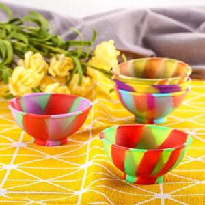 SUKPSY 4 Pcs Mini Multicolor Silicone Pinch Bowls Prep and Serve Bowls Reusable Kitchen Condiment Snack Bowls for Food Candy Seasoning Spices Nuts Snacks or Small DIY Crafts, 2.64 x 1.18 inch