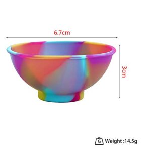 SUKPSY 4 Pcs Mini Multicolor Silicone Pinch Bowls Prep and Serve Bowls Reusable Kitchen Condiment Snack Bowls for Food Candy Seasoning Spices Nuts Snacks or Small DIY Crafts, 2.64 x 1.18 inch