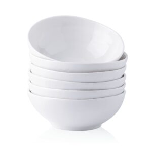 leratio ceramic bowls for kitchen, 22 oz bowl set of 6, handmade wavy edge cereal bowls, oven & dishwasher & microwave safe, for breakfast,dinner,lunch,salad, pasta, soup, dessert-white