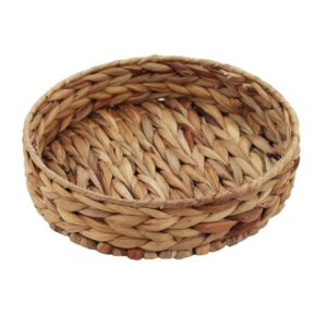 Fruit Tray Weaving by Grass, Round Bins for Vegetable, Arts and Crafts. (Small)