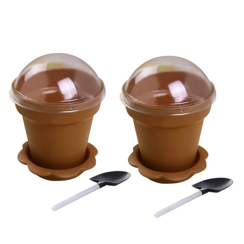 20PCS Dessert Cups Flower Pot Cake Cups with Shovel Spoons Recyclable Cupcake Cups Mini Nursery Pots Ice Cream Cups Baking Cups for Mousse, Cupcakes, Yogurt, Pudding and Jelly Shot