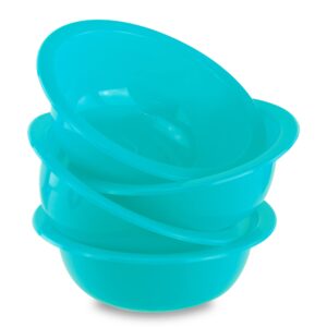 decorrack set of 4 cereal bowls, soup bowl for salad, fruit, dessert, snack, small serving and mixing bowls, bpa free - plastic, shatter proof and unbreakable, turquoise, 28 oz (set of 4)
