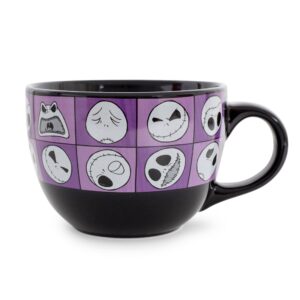 disney nightmare before christmas jack expressions ceramic soup mug | 24 ounces