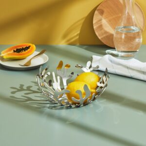 Alessi "Mediterraneo" Fruit Bowl in 18/10 Stainless Steel Mirror Polished, Silver - ESI01/25