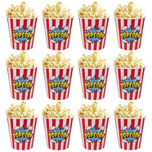 tebery 12 pack plastic popcorn tubs reusable popcorn containers stackable buckets with fun design
