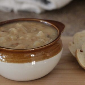 Great Credentials French Soup Crock Bowl, 12 oz, Set of 4 (4 Bowls, Brown and Ivory)