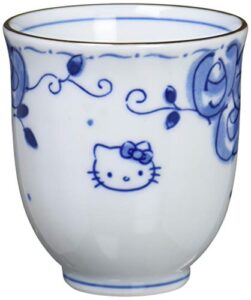 sanrio 307132 hello kitty blue rose (dyed) tea cup (with gift box), 6.8 fl oz (200 ml), white
