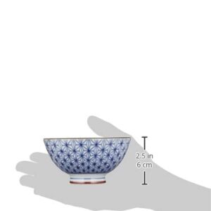 Saikai Pottery 19541 Picture Change Rice Bowl, Old Dyed, Blue, 10.1 fl oz (300 ml)