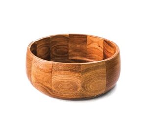salad bowl wooden acacia wood 11 diameter x4.75inch h exquisitely crafted in natural brown tone for food , fruit server, tones