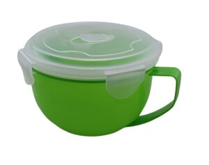 dependable industries microwave soup and stew maker bowl mug noodles steamer ramen oatmeal with steam vent and splash cover bpa-free