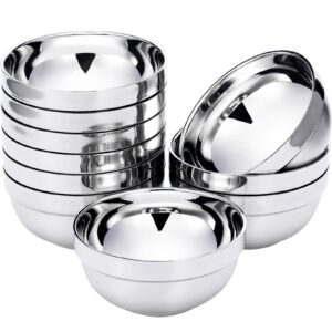 satinior 10 pack 21 oz stainless steel bowls double walled insulated soup bowls multipurpose rice ice cream
