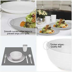 Wheat Straw Dinnerware Sets - Unbreakable Dinnerware Dishes Set for 4 (28-Pc) - Adult & Kids Plates and Bowls Sets - Plastic Plates Reusable, Cups, Cereal Bowls - Microwave Safe