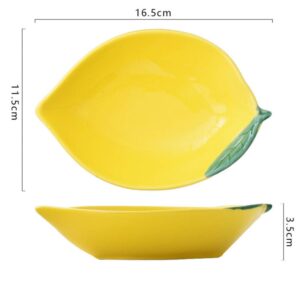 UPKOCH Ceramic Appetizer Plate Lemon Plate Dessert Plate Salad Pasta Bowls Food Serving Tray for Fruit Cheese Dessert Snack