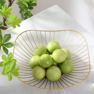 RAUVOLFIA Fruit Bowl, 3-Tier Fruit Basket Holder, Decorative Fruit Bowls Stand, Gold