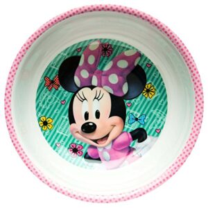 zak designs bowtique mel bowl w-rim, melamine, disney minnie mouse