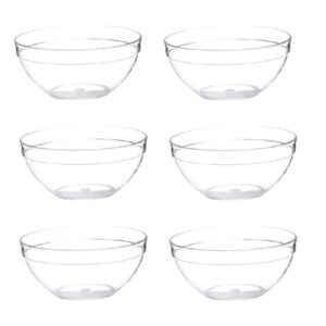 onewangdafa 6 pcs mini prep bowls stackable food prep bowl multipurpose clear serving bowls for kitchen prep dessert dips salad candy dishes（it's not glass）