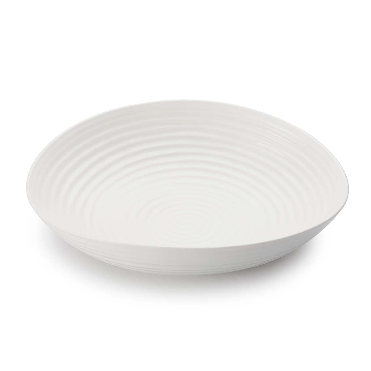 Portmeirion Sophie Conran White Pasta Serving Bowl | 12 Inch Serving Bowl for Salad, Pasta, and Fruit | Made from Fine Porcelain | Dishwasher and Microwave Safe