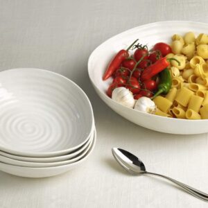 Portmeirion Sophie Conran White Pasta Serving Bowl | 12 Inch Serving Bowl for Salad, Pasta, and Fruit | Made from Fine Porcelain | Dishwasher and Microwave Safe