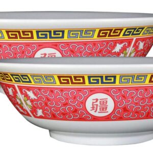 Happy Sales, set of 2 Melamine Oriental Pho Noodle Soup Bowl, 52 Ounce, Longevity Design